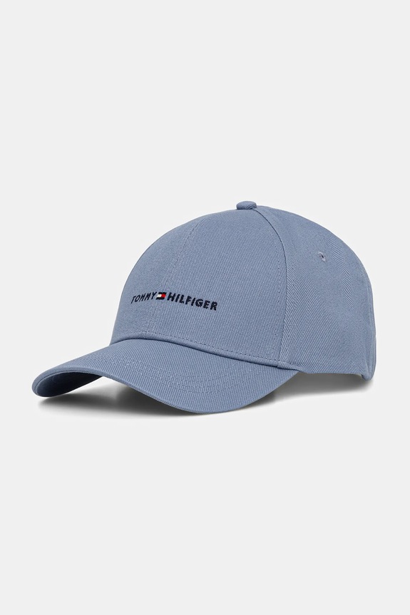 Tommy Hilfiger czapka z daszkiem bawełniana bawełna niebieski AM0AM13431
