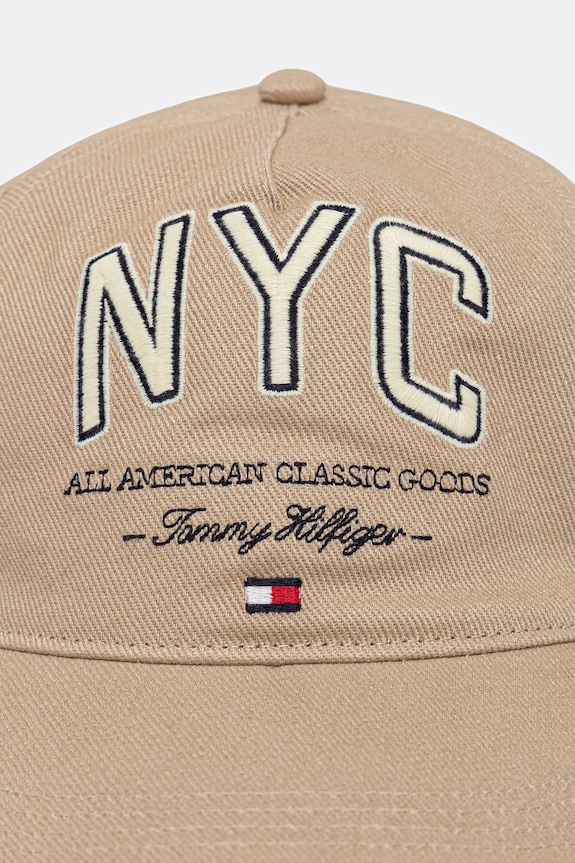 Βαμβακερό καπέλο του μπέιζμπολ Tommy Hilfiger AM0AM13562 μπεζ AW25