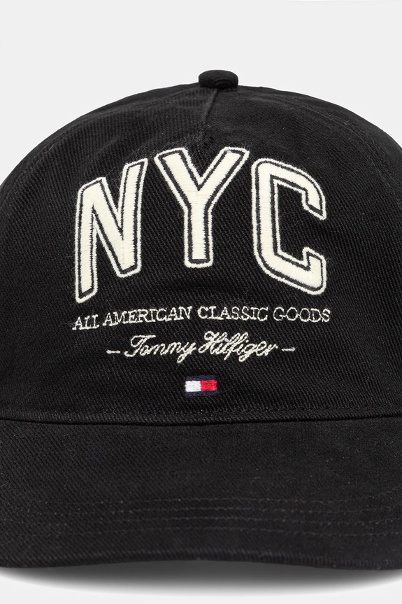 Βαμβακερό καπέλο του μπέιζμπολ Tommy Hilfiger AM0AM13562 μαύρο AW25