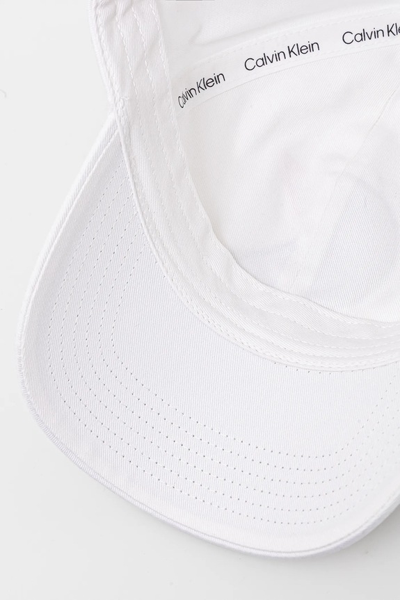 Calvin Klein șapcă de baseball din bumbac alb LV04D5043G