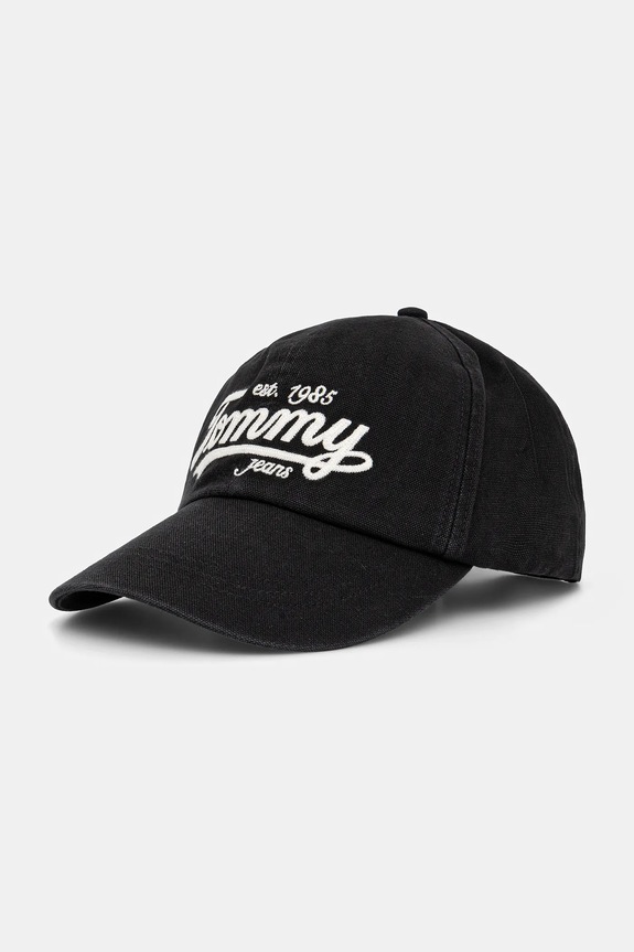 Tommy Jeans berretto da baseball in cotone cotone nero AM0AM13550