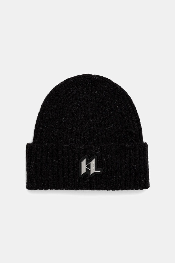 Čiapka Karl Lagerfeld K/MONOGRAM bavlna čierna A3M33075