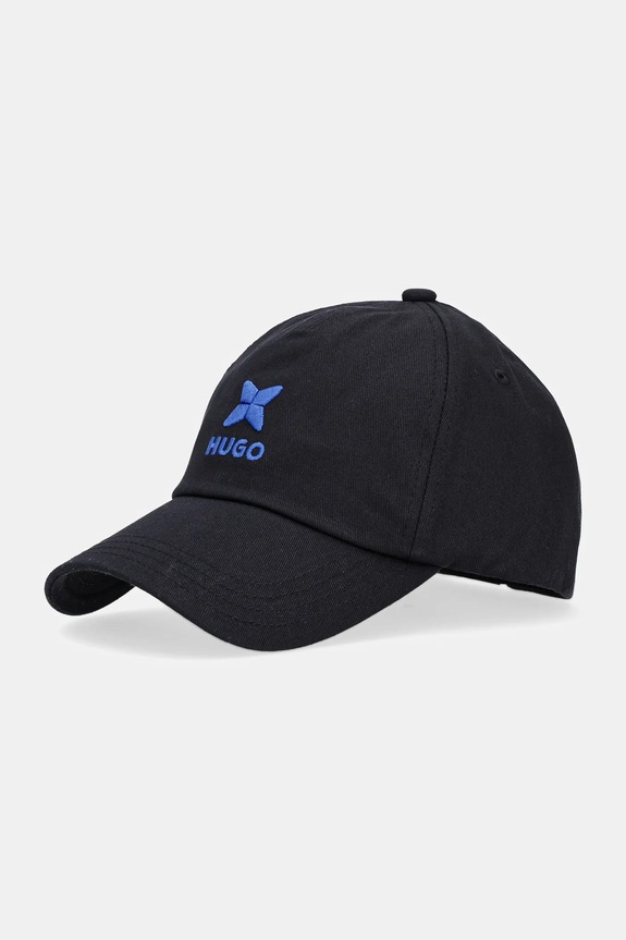 Hugo Blue czapka z daszkiem bawełniana Jinko-Star aplikacja czarny 50544441