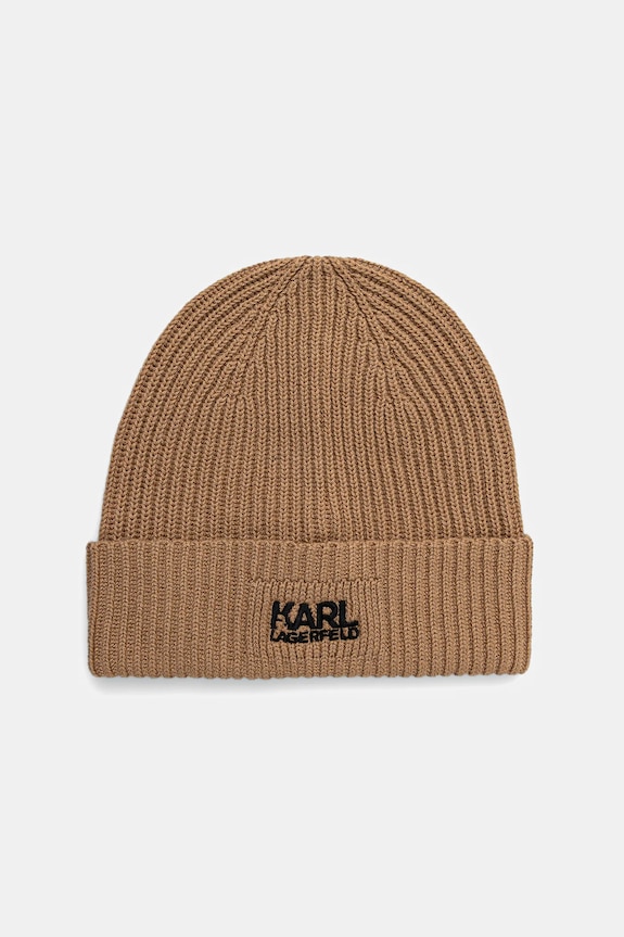 Σκουφάκι με προσθήκη μαλλιού Karl Lagerfeld λεπτό πράσινο 554305.805601