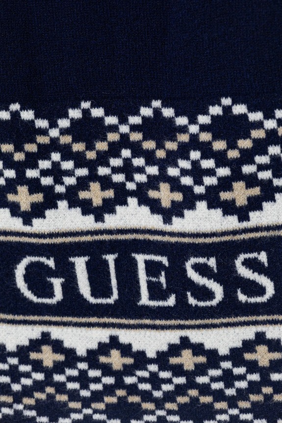 Шапка і шарф з додаванням вовни Guess темно-синій M5BZ44.Z4142