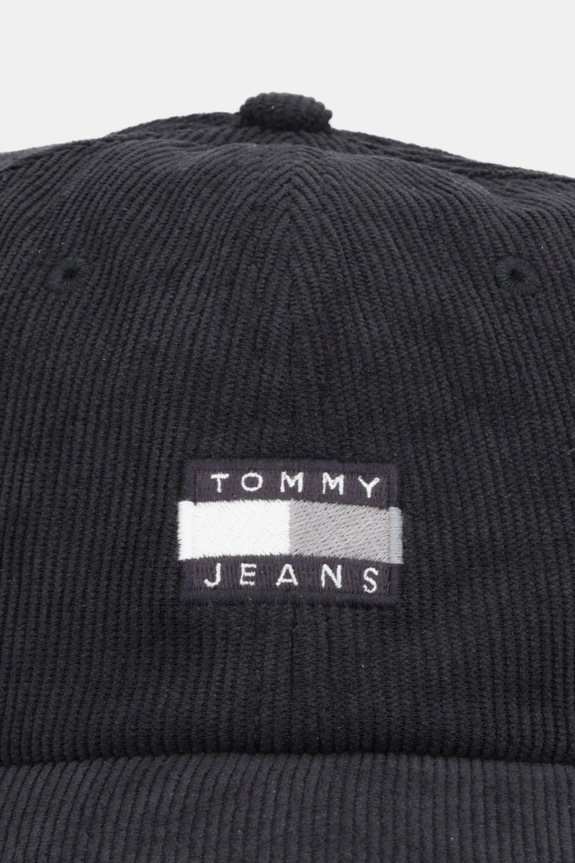 Tommy Jeans czapka z daszkiem sztruksowa AM0AM13667 czarny AW25