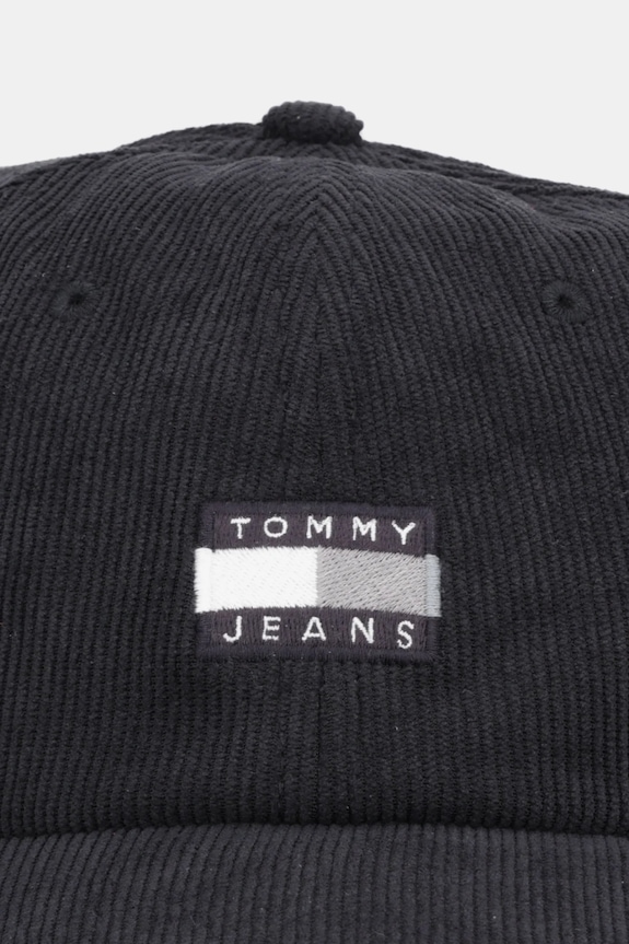 Tommy Jeans czapka z daszkiem sztruksowa AM0AM13667 czarny AW25
