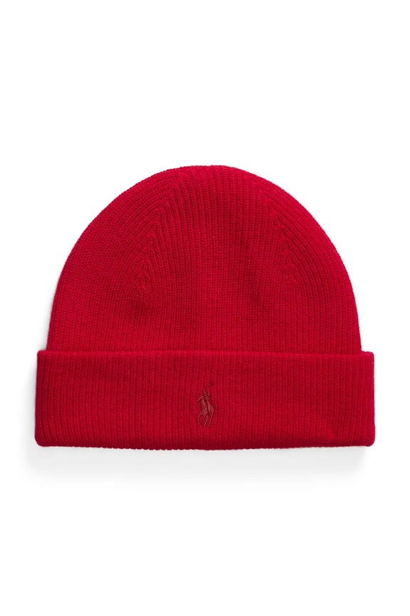 Polo Ralph Lauren czapka kaszmirowa wełna brązowy 710920660