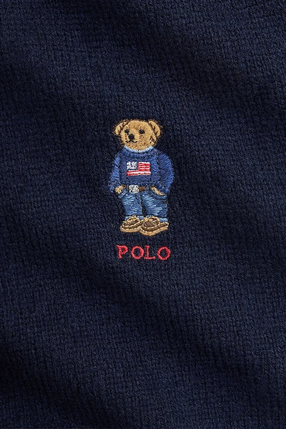 Čepice a šála s přídavkem vlny Polo Ralph Lauren 449P02050 námořnická modř AW25