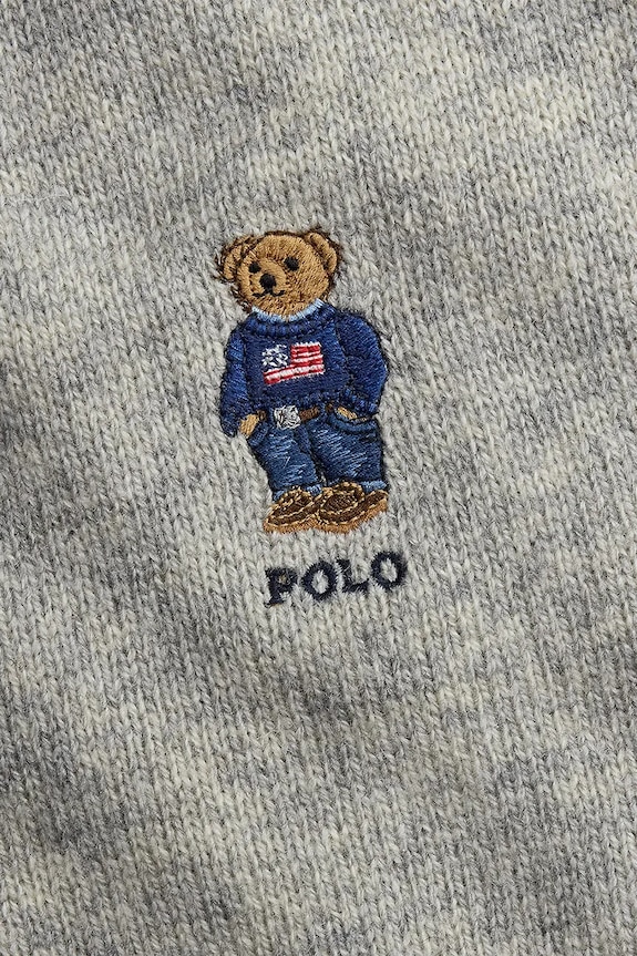 Kapa in šal z dodatkom volne Polo Ralph Lauren 449P02050 siva AW25