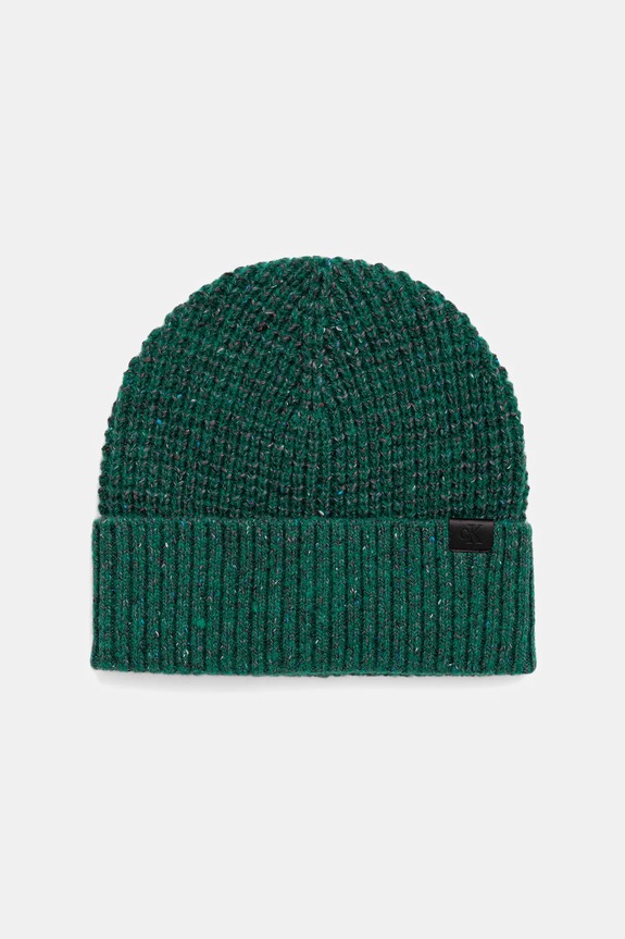 Σκουφάκι με προσθήκη μαλλιού Calvin Klein μεσαίου πάχους πράσινο LV04D8024G