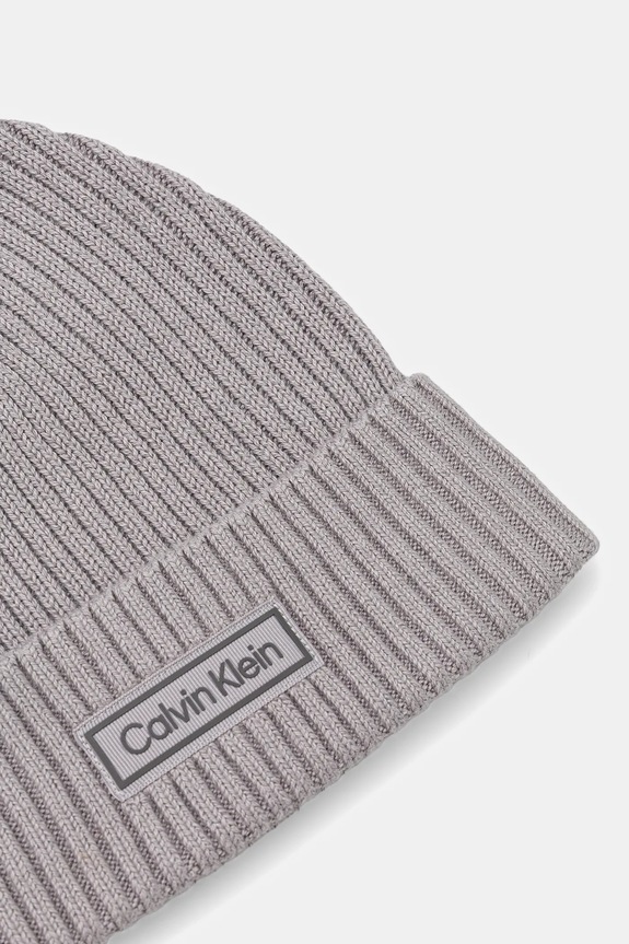 Čiapka s prímesou kašmíru Calvin Klein LV04D8053G sivá AW25