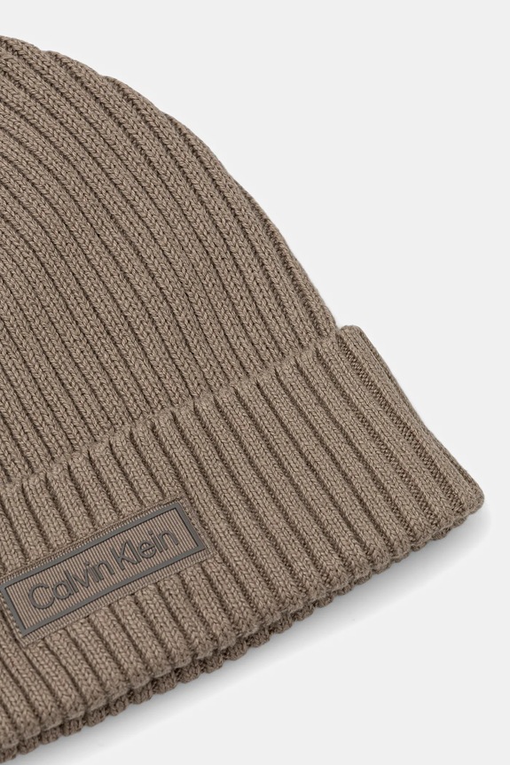 Akcesoria Calvin Klein czapka z domieszką kaszmiru LV04D8053G zielony