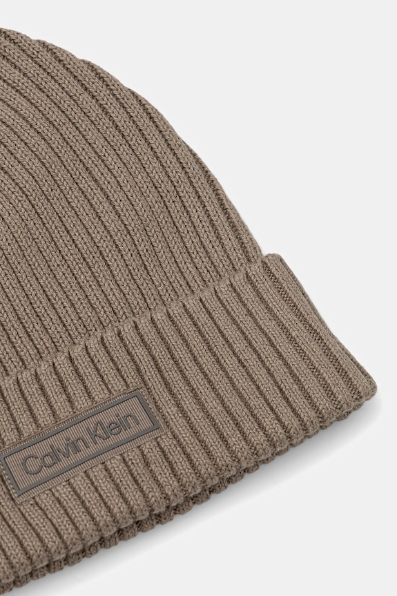 Akcesoria Calvin Klein czapka z domieszką kaszmiru LV04D8053G zielony