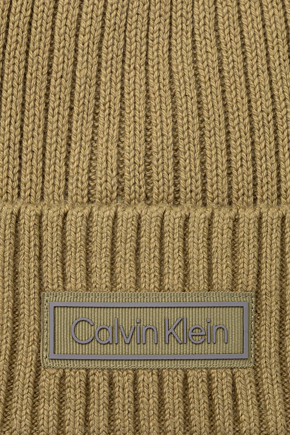 Σκουφί με μείγμα κασμίρ Calvin Klein LV04D8053G πράσινο AW25