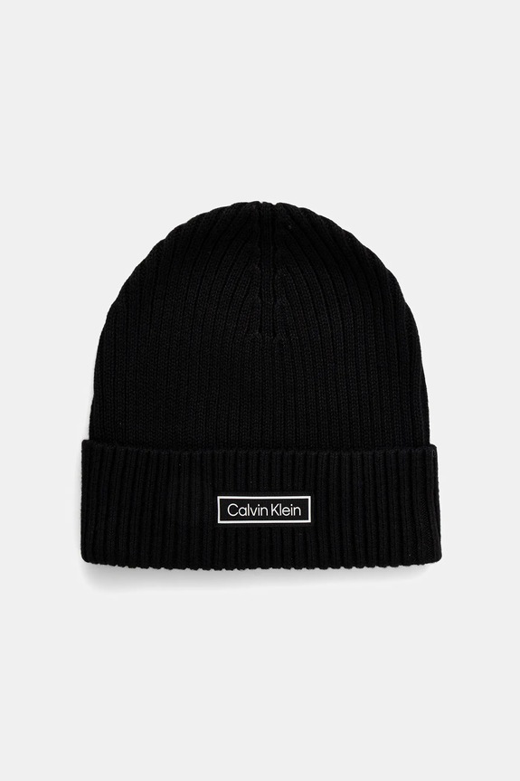 Calvin Klein czapka z domieszką kaszmiru z domieszką wełny czarny LV04D8053G