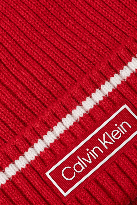 Παιδικός σκούφος από μείγμα μαλλιού Calvin Klein LV04D8054G κόκκινο AW25