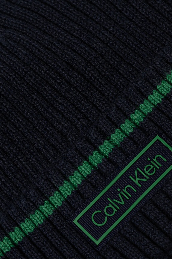 Παιδικός σκούφος από μείγμα μαλλιού Calvin Klein LV04D8054G σκούρο μπλε AW25