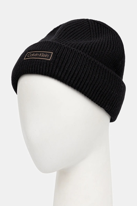 Σκουφάκι με προσθήκη μαλλιού Calvin Klein LV04D8058G μαύρο AW25