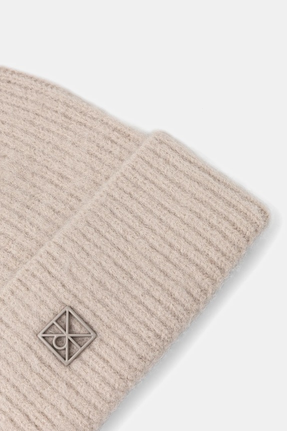 Akcesoria Calvin Klein czapka z dodatkiem wełny LV04D8067G beżowy