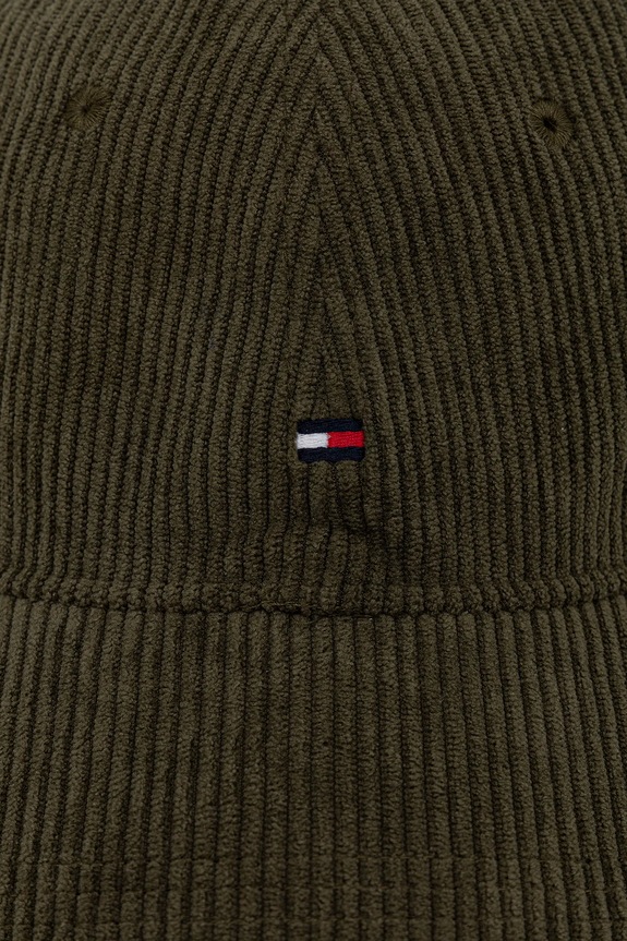 Tommy Hilfiger cappello con visiera in velluto a coste AM0AM13583 verde AW25