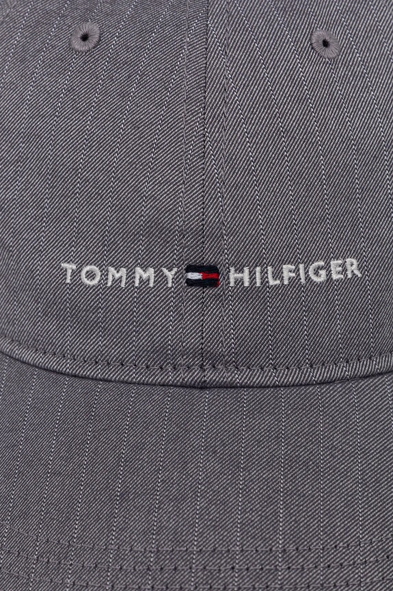 Tommy Hilfiger berretto da baseball in cotone AM0AM13771 grigio AW25