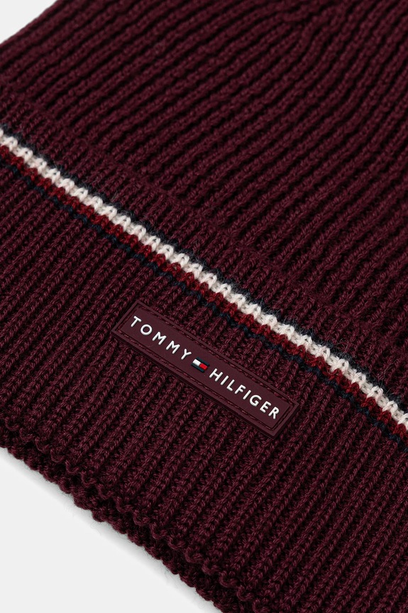Doplnky Čiapka s prímesou vlny Tommy Hilfiger AM0AM13587 burgundské