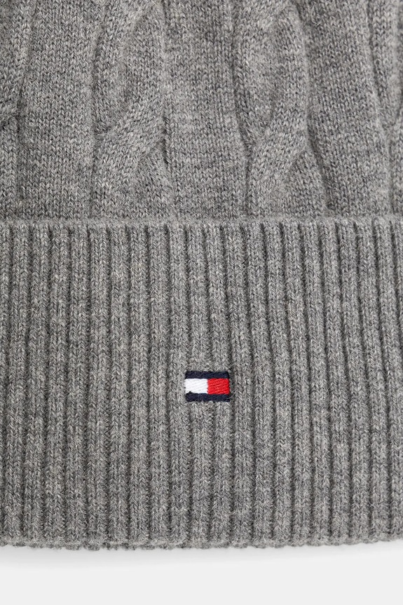 Čiapka s prímesou vlny Tommy Hilfiger AM0AM13588 sivá NC25