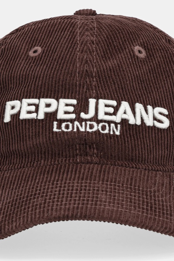 Κοτλέ καπέλο μπέιζμπολ Pepe Jeans PM0400006 καφέ AW25
