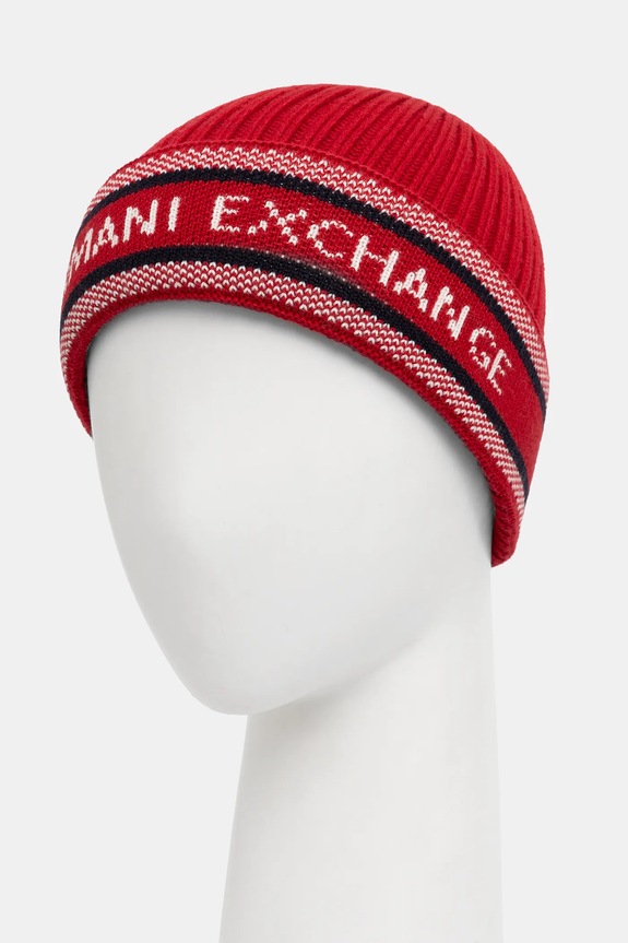 Armani Exchange czapka z dodatkiem wełny XM001551.AF13776 czerwony NC25