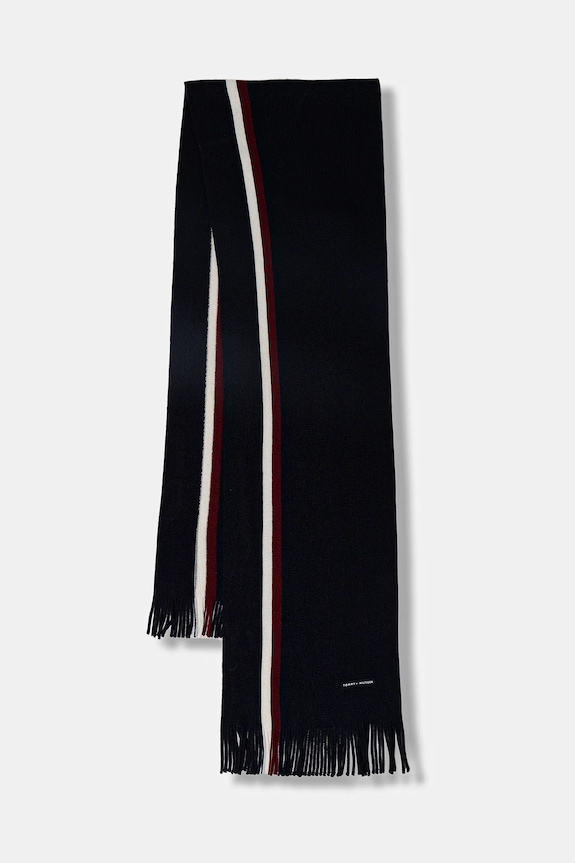 Akcesoria Tommy Hilfiger czapka i szalik z dodatkiem wełny AM0AM13809 granatowy