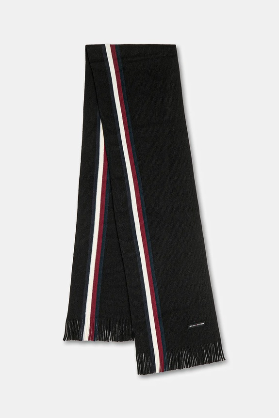 Tommy Hilfiger pălărie și eșarfă din lână negru AM0AM13809