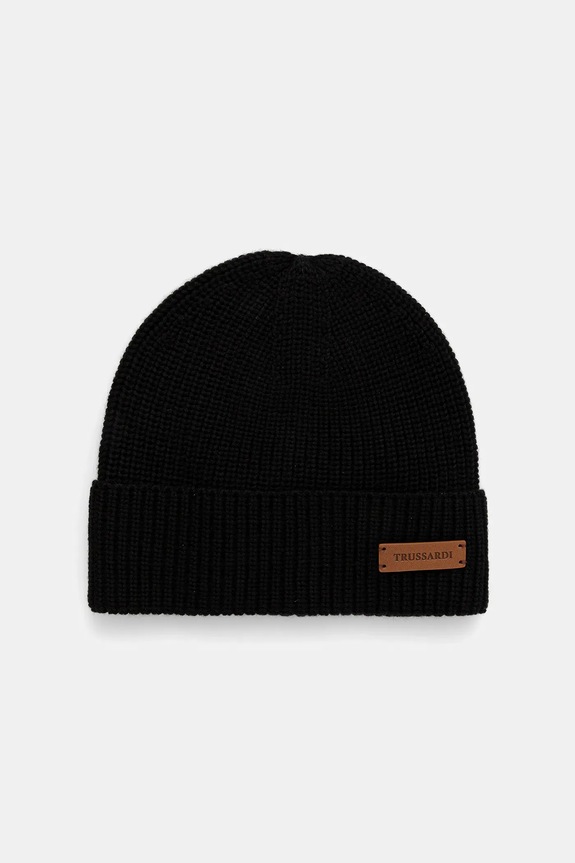Trussardi berretto in misto lana applique nero E603C000002N