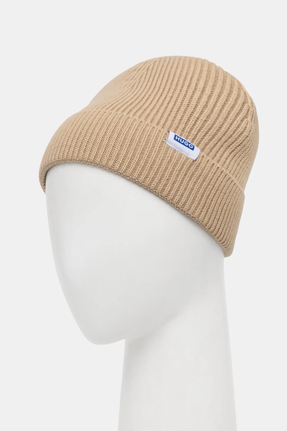 Čiapka s prímesou vlny Hugo Blue Xiav 50551371 béžová AW25