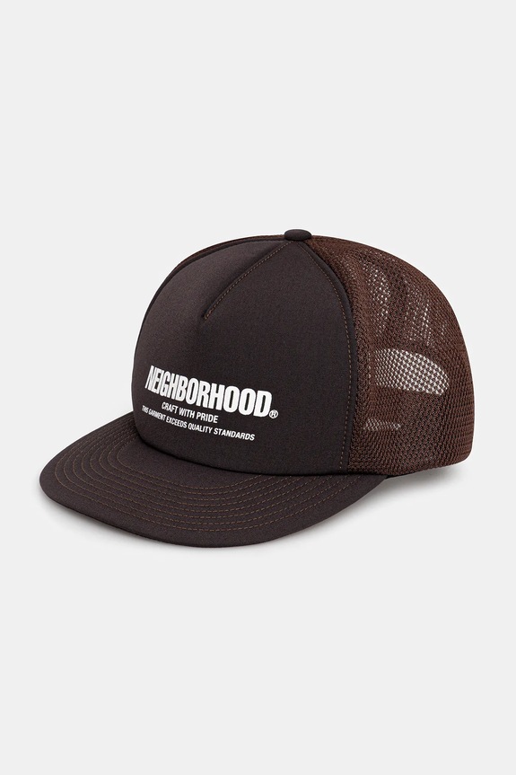 NEIGHBORHOOD berretto da baseball mesh cap-1 sovrastampa marrone 251YGNH.HT06