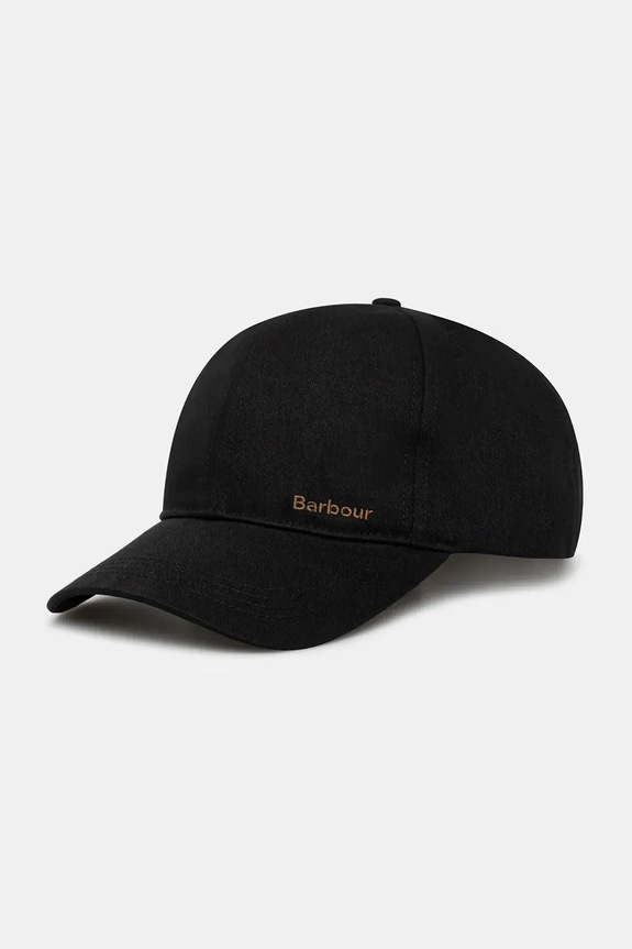 Barbour cotton baseball cap Milburn Cap applique black MHA0914BK11