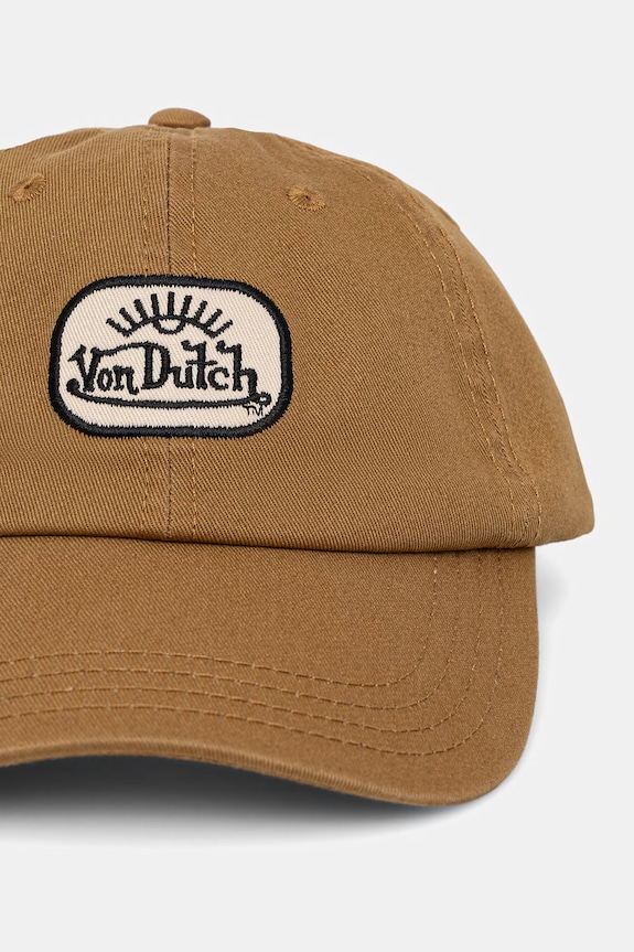 Von Dutch czapka bejsbolówka męska bawełniana VD.1.CD.LOG beżowy SS26
