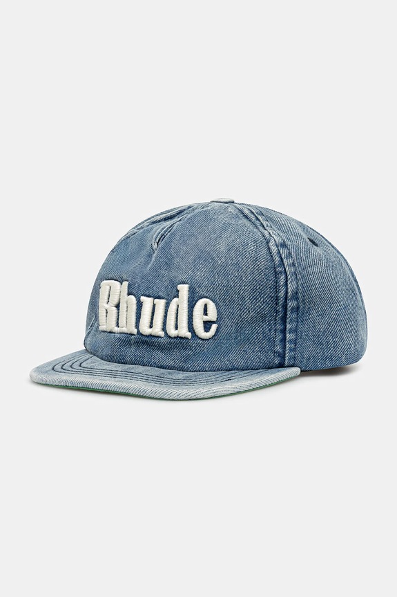 RHUDE czapka z daszkiem jeansowa bawełna niebieski RHPF25HA01741