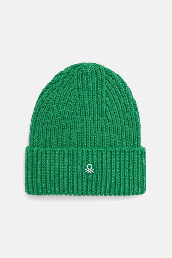 United Colors of Benetton pălărie din amestec de lână uni verde 12PAUA00X