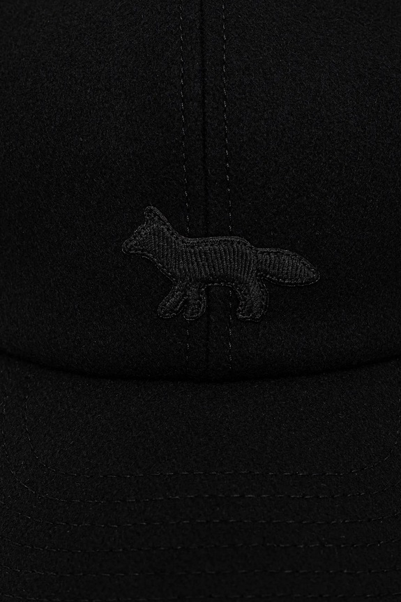 Maison Kitsuné șapcă de baseball din amestec de lână Profile Fox Wool PW06111WM2023 negru AW25