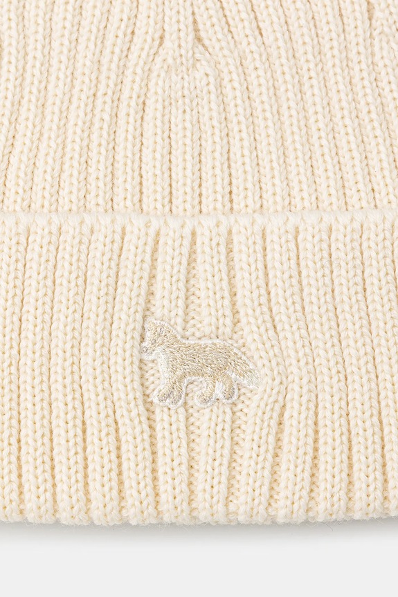 Accesorii Maison Kitsuné căciulă de lână Baby Fox Beanie PW06102KT1022 bej