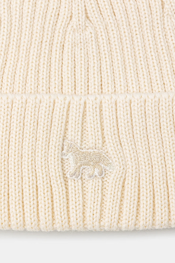 Accesorii Maison Kitsuné căciulă de lână Baby Fox Beanie PW06102KT1022 bej
