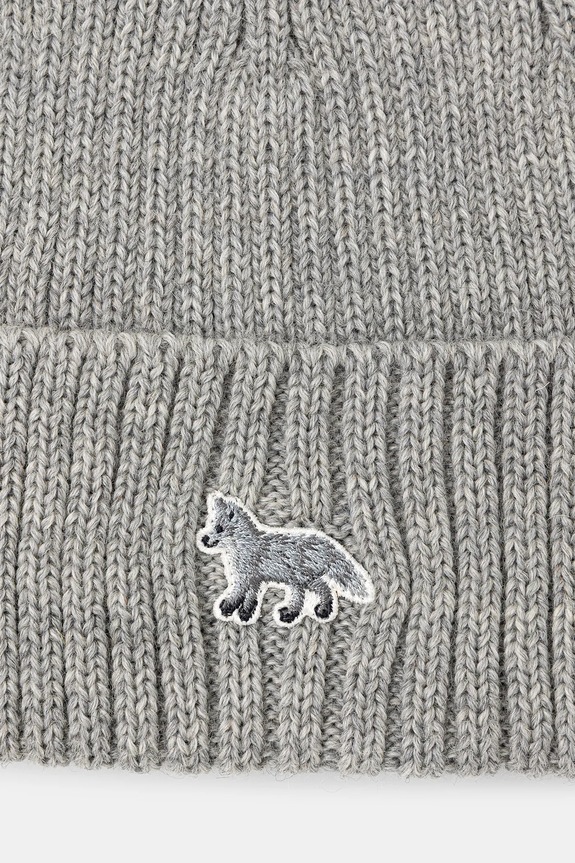 Accesorii Maison Kitsuné căciulă de lână Baby Fox Beanie PW06102KT1022 gri