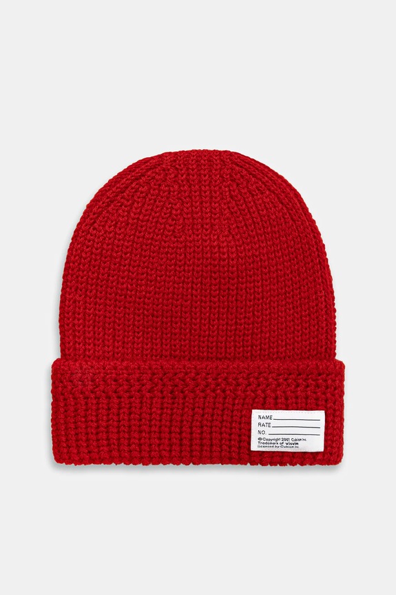 Visvim berretto in lana KNIT BEANIE applique rosso 125203003010