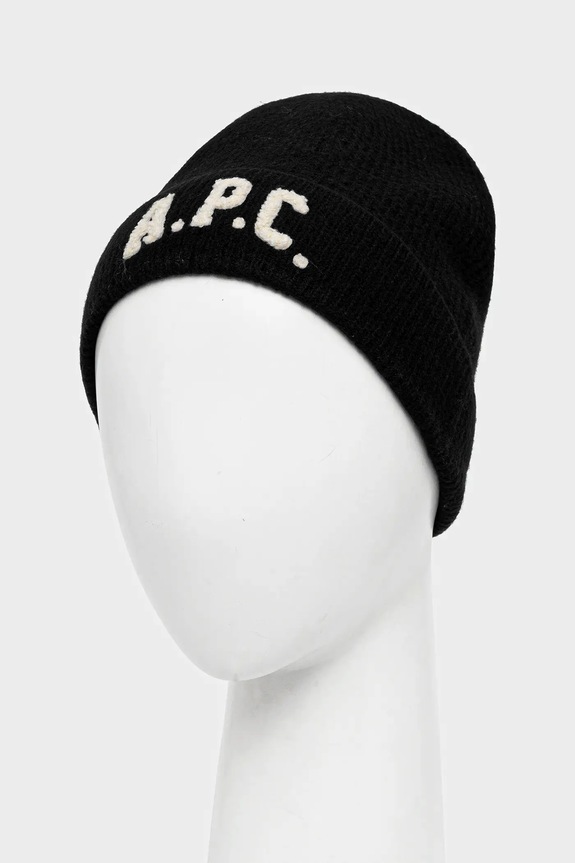 A.P.C. czapka wełniana bonnet axel WVBDK.M25111 czarny AW25
