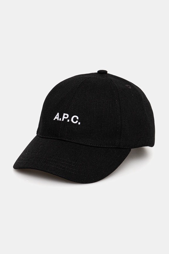 A.P.C. czapka z daszkiem casquette charlie czarny COZZS.M24069