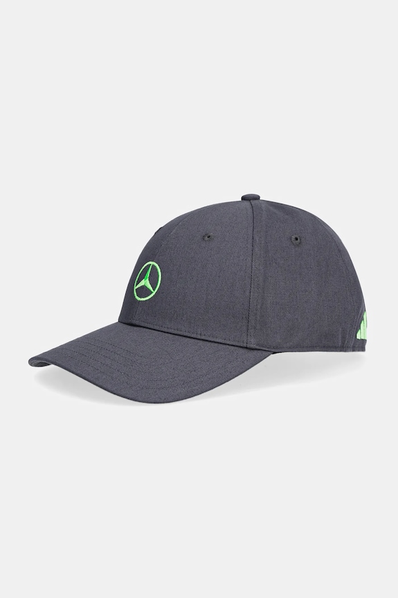 Pamučna kapa sa šiltom adidas x Mercedes natpis siva JZ2548
