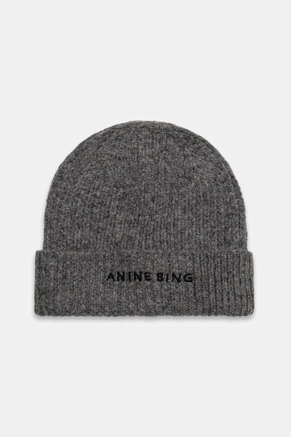 Anine Bing hat with wool elia melange gray A.12.10621