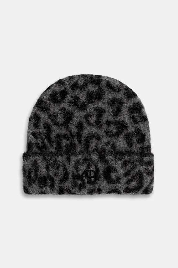 Anine Bing hat with wool elia all-over print gray A.12.11732