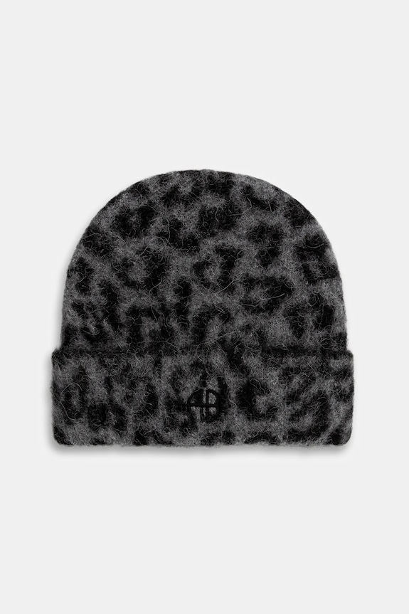 Anine Bing hat with wool elia all-over print gray A.12.11732